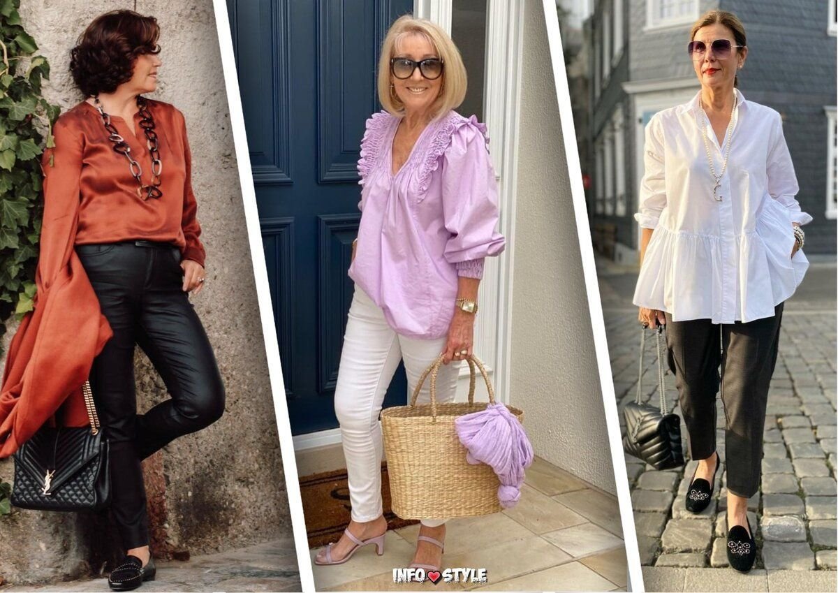 Модные блузки для женщин после 50 лет