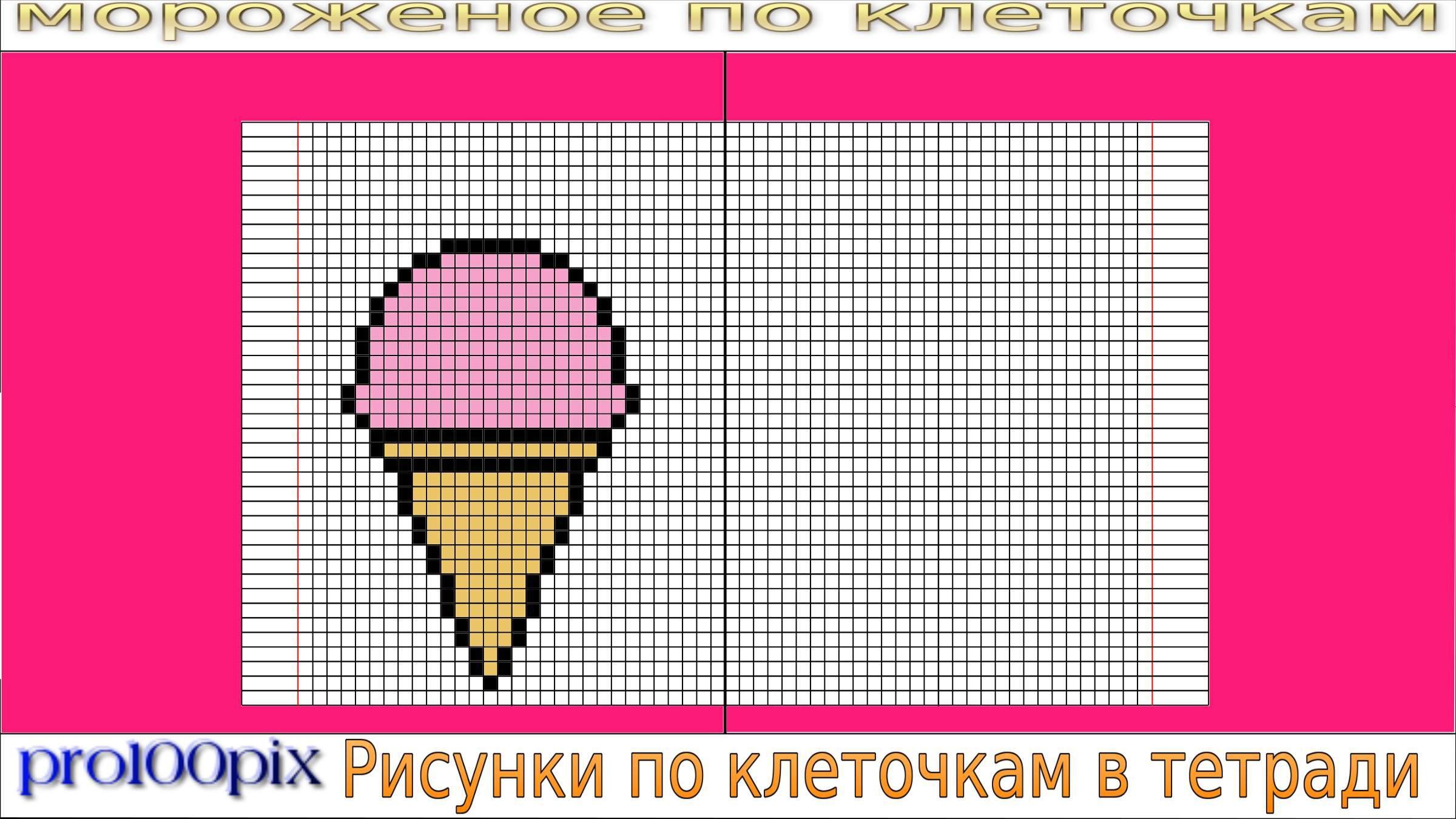 Рисунки по клеточкам леденец