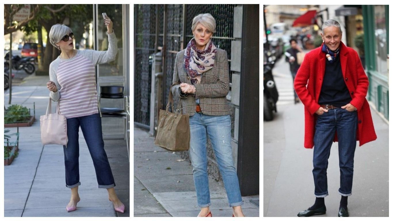 Джинсы после 50 лет женщинам. Стильный образ для женщины 40 лет. Фасон джинс после 50 женщине за 50. Модный стиль для женщины после 50.