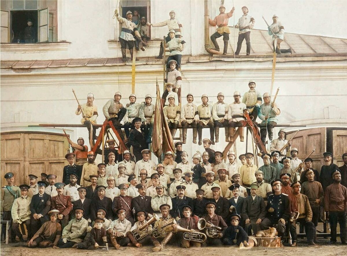 история всероссийского добровольного пожарного общества. 15 июня 1892 г. пожарная команда осташков. пожарные российской империи. первая пожарная команда в россии.