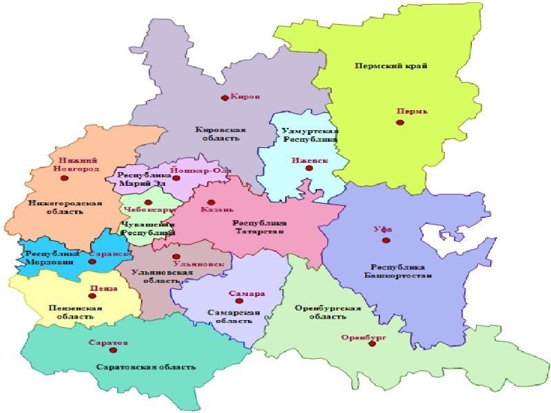 Карта центрального федерального округа россии с городами и областями подробная