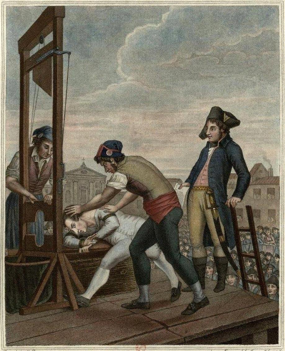 Во время революции казнили. Французская революция казнь Робеспьера. Казнь Максимилиана Робеспьера.