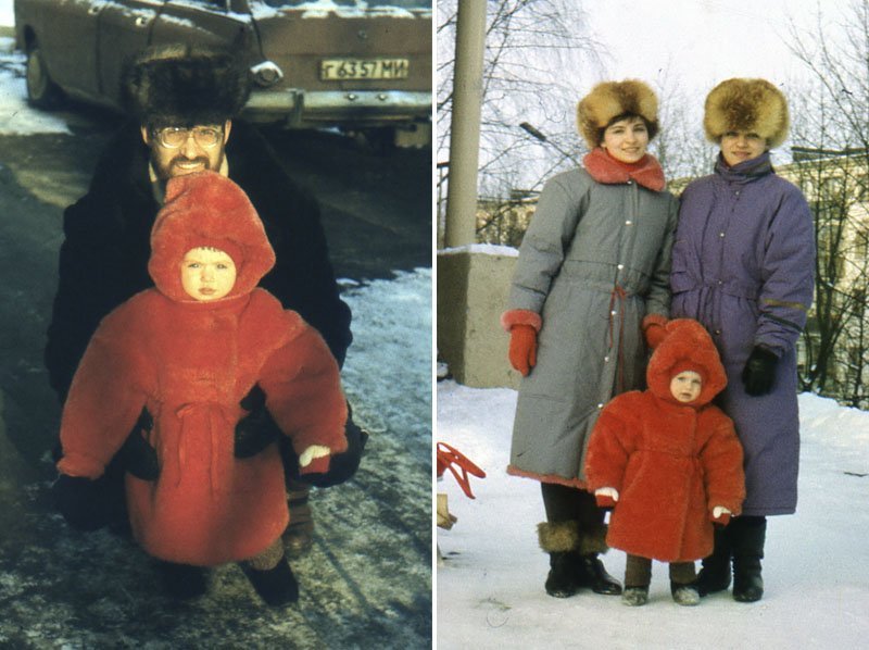 Советские дети в шубах