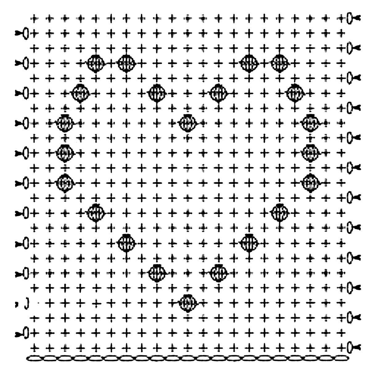 Узор шишечками крючком схема