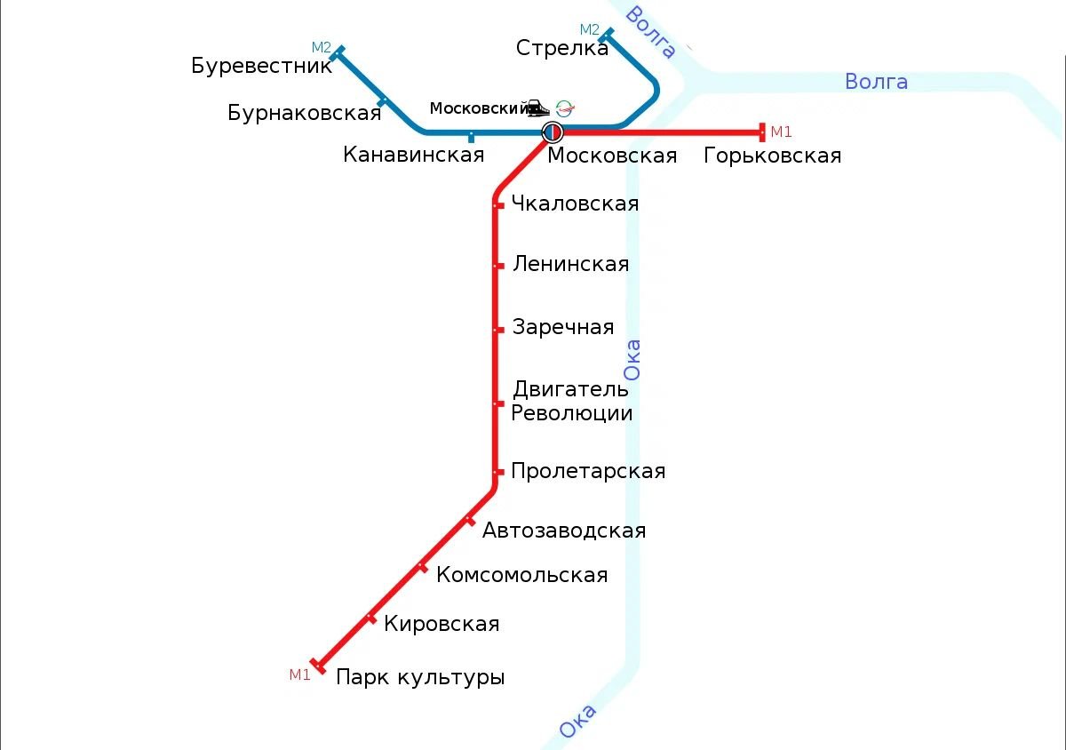 Схема станций метро нижний новгород