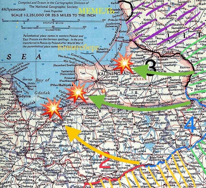 Карта восточной пруссии до 1945 года на русском