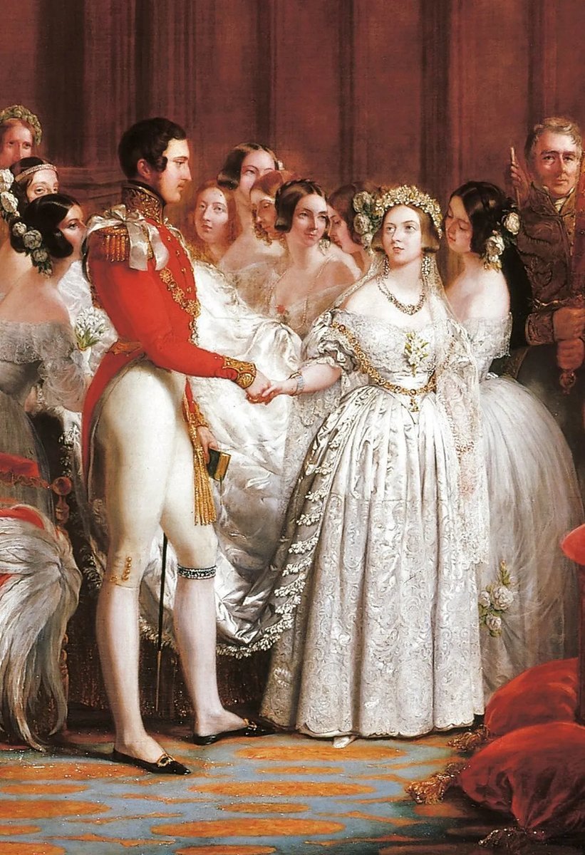 Традиции xix века. Свадьба королевы Виктории 1840. Queen Victoria 1840. Королевская свадьба королевы Виктории. Королева Виктория 1840 свадьба цвет платья.