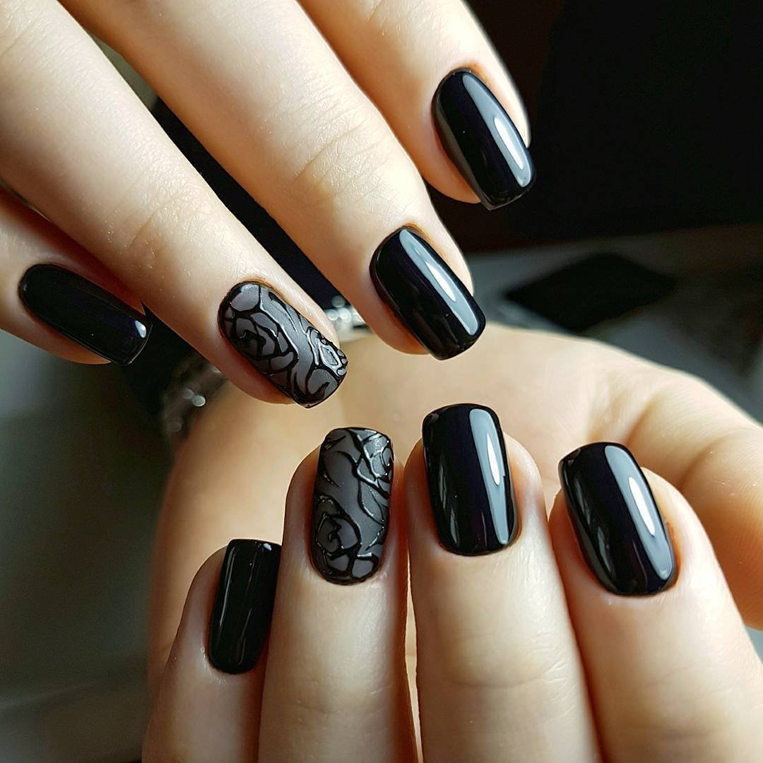 Картинки черный гель лак