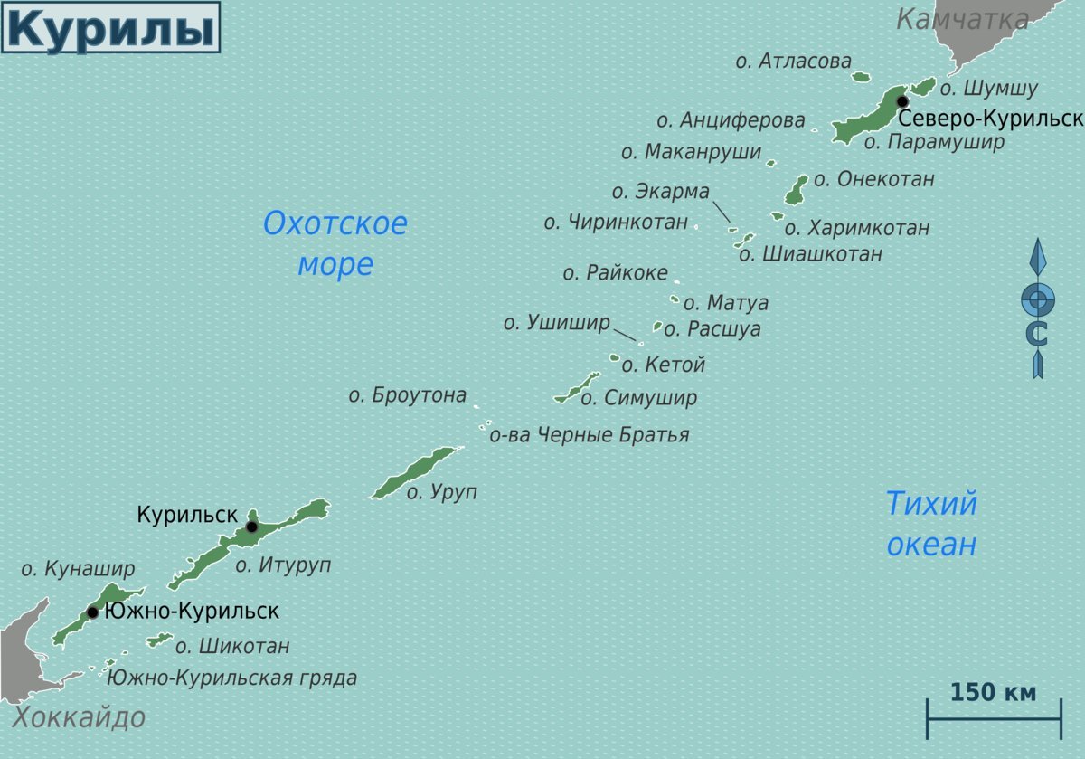 Карта россии курильские острова на карте