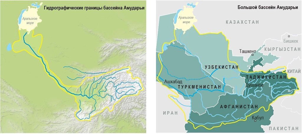 Карта рек средней азии