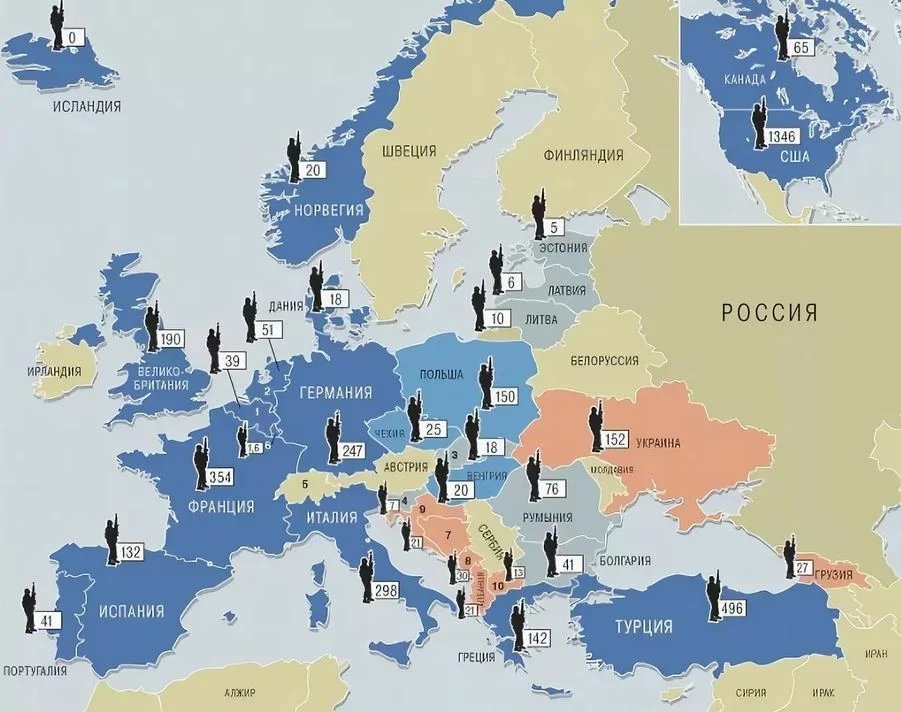 Карта стран вокруг россии