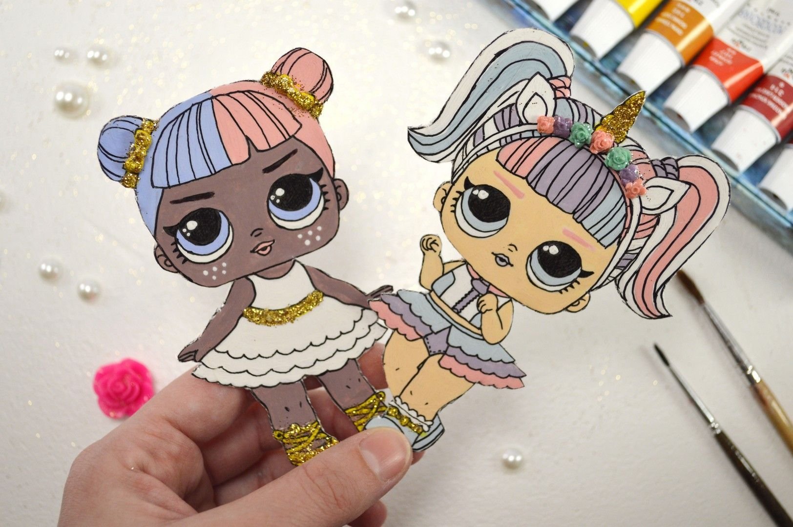 Как нарисовать бумажную куклу лол