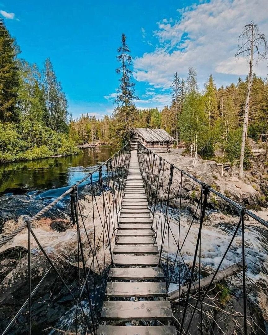 Водопады Ахинкоски Рускеала Карелия