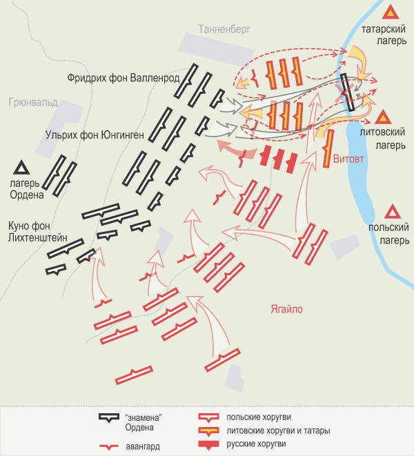 Грюнвальдская битва 1410 карта