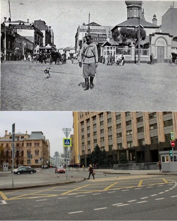 На час раньше москвы. Москва сейчас и 100 лет назад. Лубянская площадь 1990. Лубянская площадь Москва сейчас. Лубянская площадь тогда и сейчас.