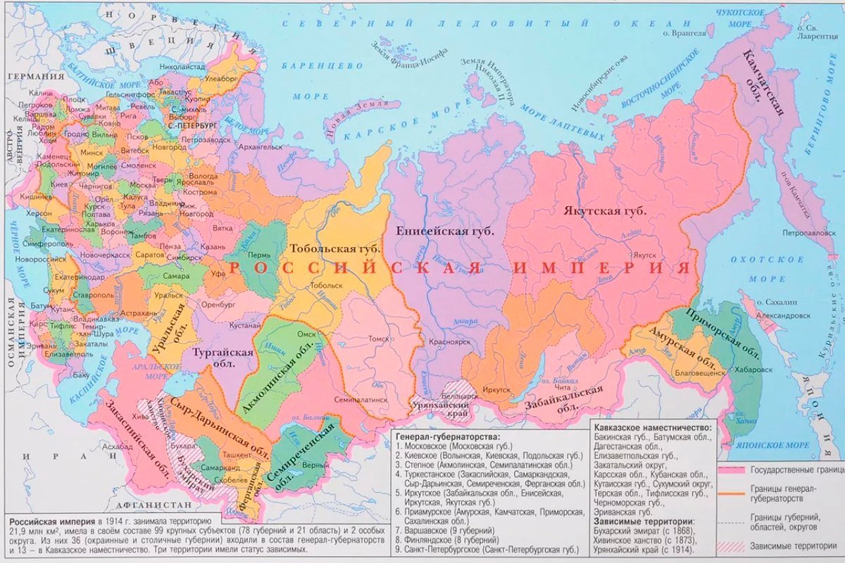 Карта развала российской империи