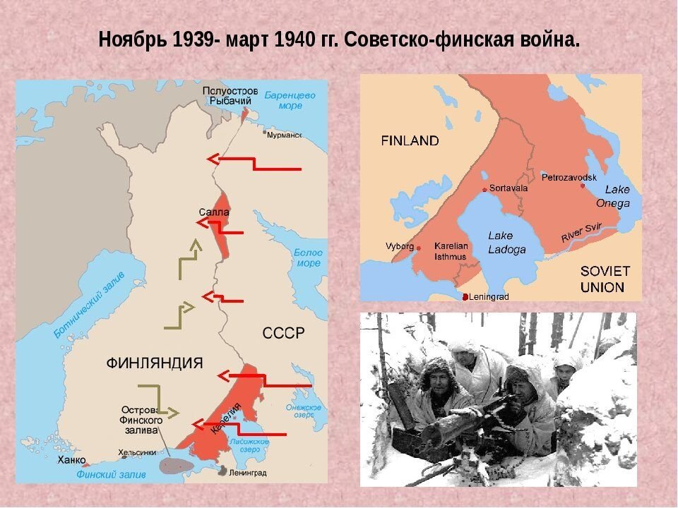 Карта боевых действий финской войны 1940