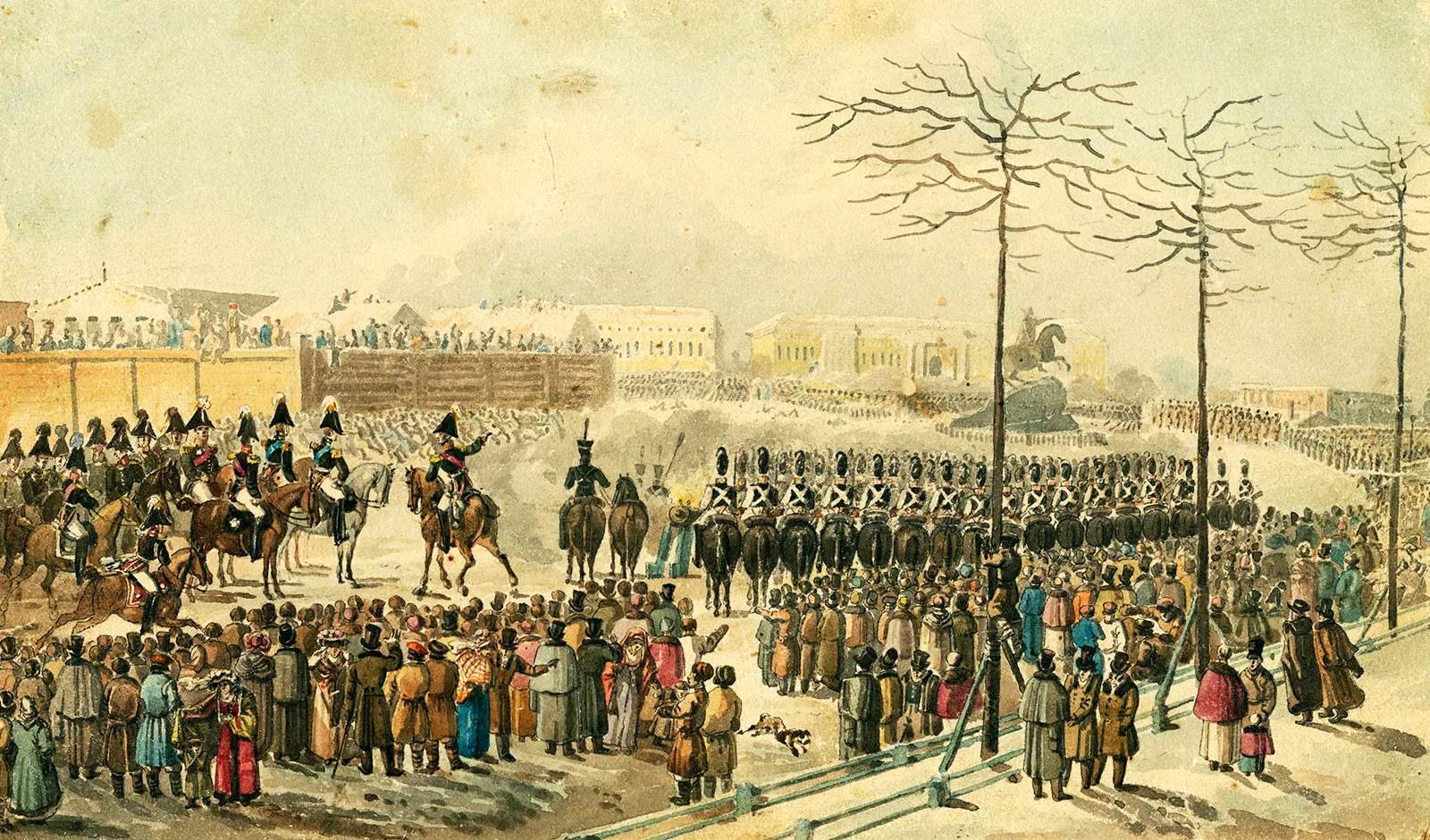 В каком году состоялось восстание декабристов. 1825 Восстание Декабристов на Сенатской площади. Восстание Декабристов 1826.