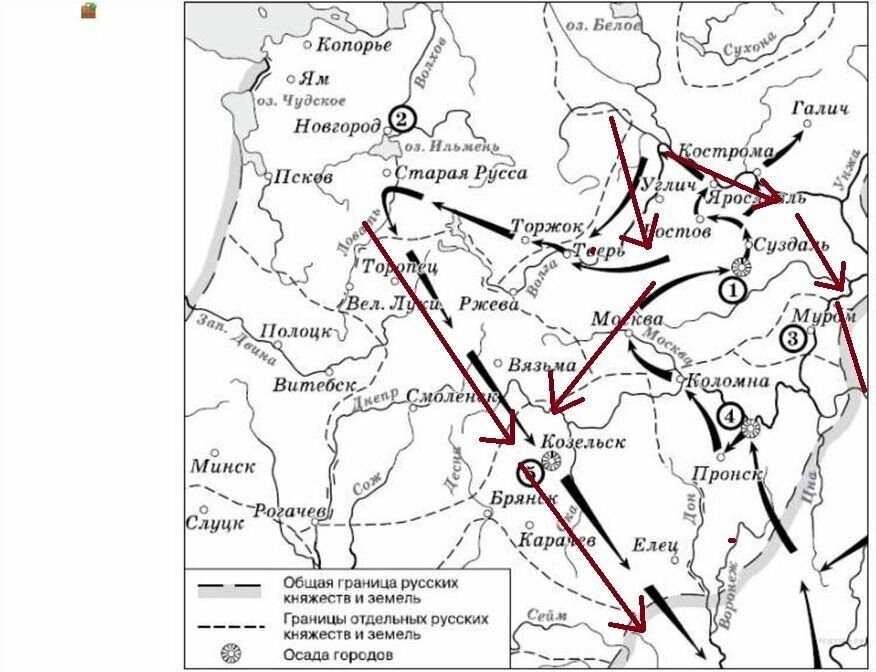 Поход батыя на русь карта огэ