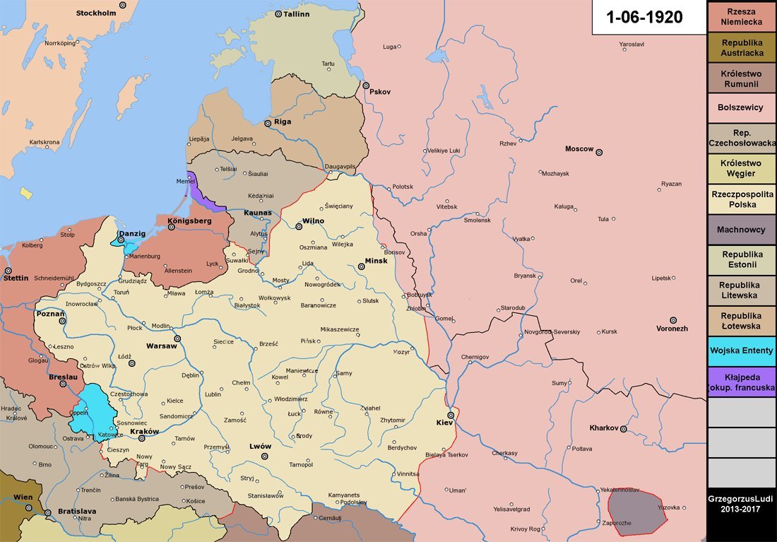 Карта польши 1917