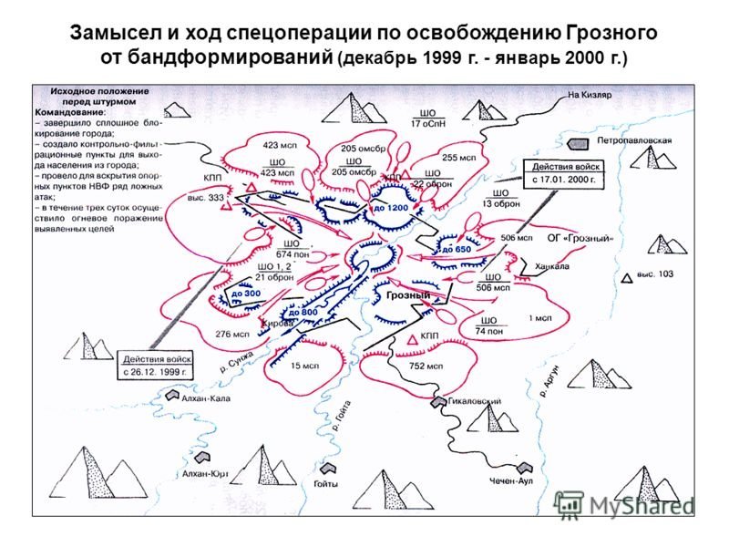 Карта штурма грозного 1994