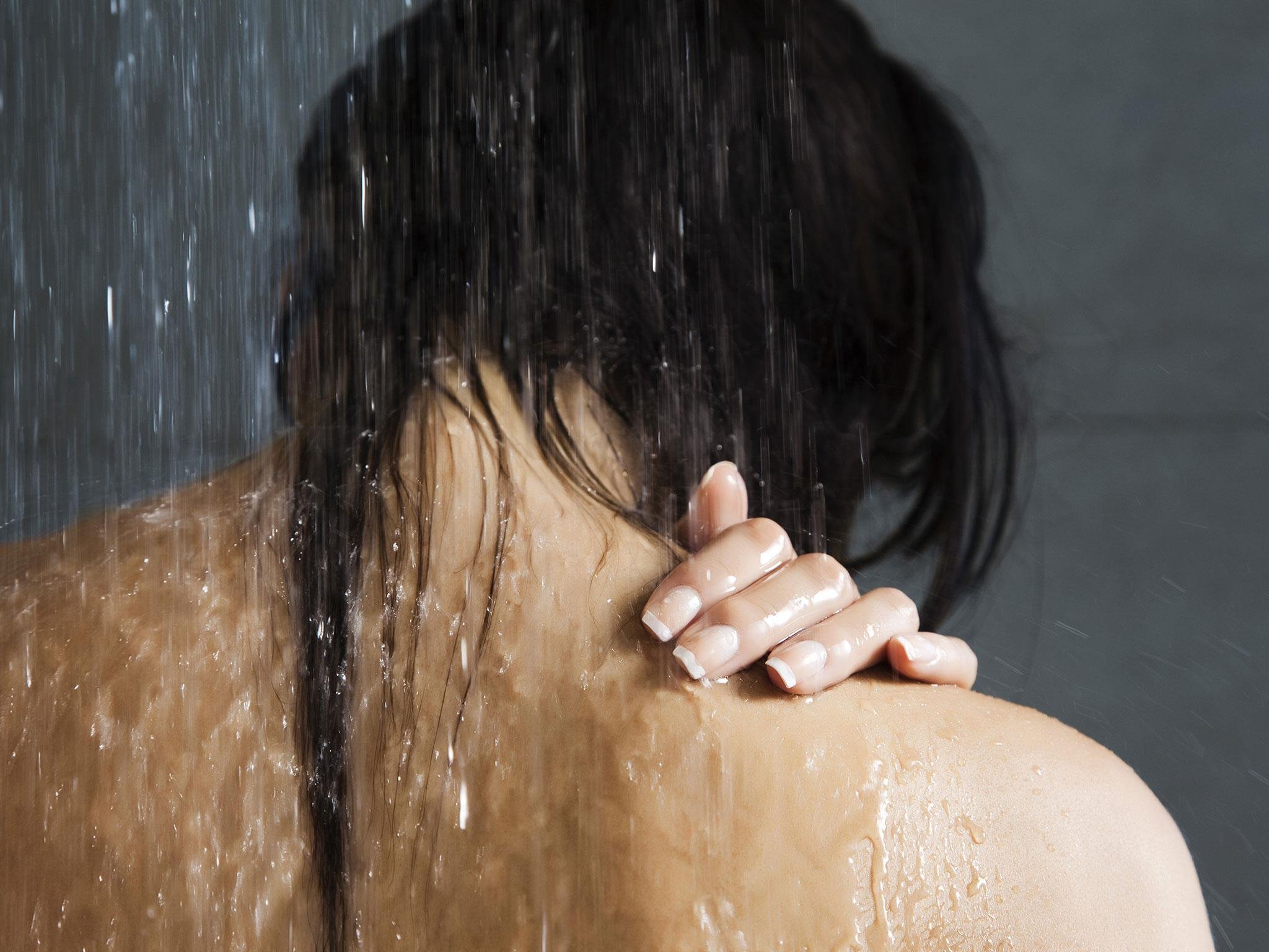 Runaway girl hiding in a shower