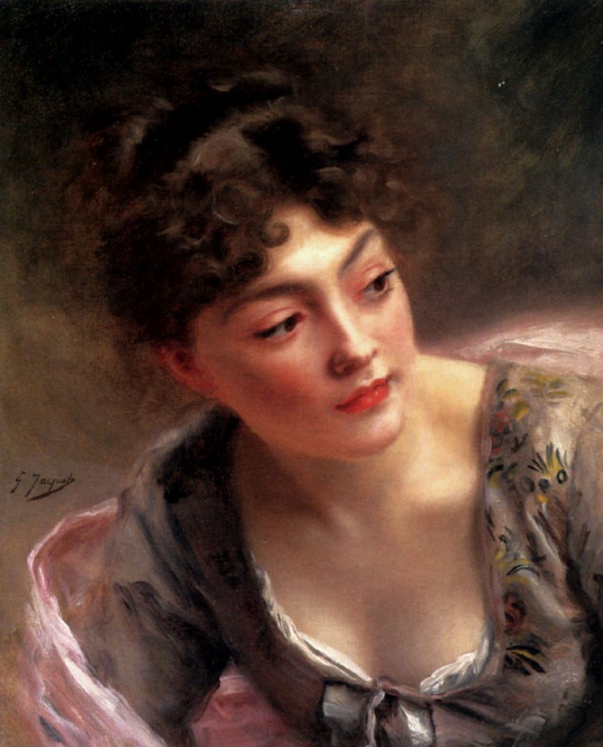 Картина портрет рассматриваем произведения портретистов. Gustave Jean Jacquet ( 1846-1909) художник.