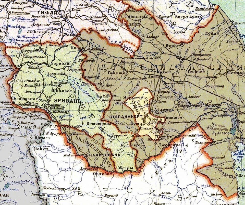 Карта армении и азербайджана 1975