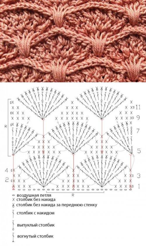 Крючок красивые узоры со схемами