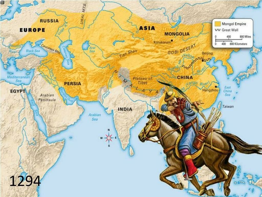 Карта монгольской империи 1279