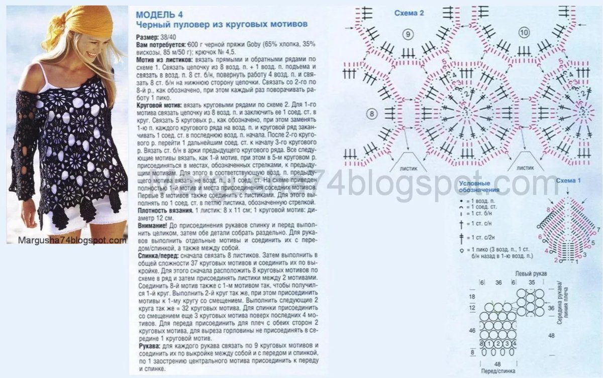 Летние модели крючком схемы и модели