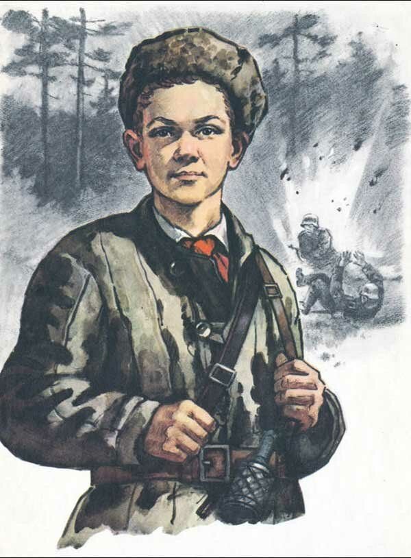 Мальчик пионер рисунок