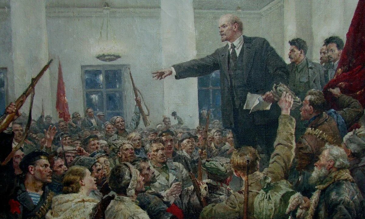 События октября 1917 года изображены на таких картинках как