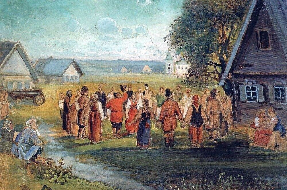 Картина сельский сход