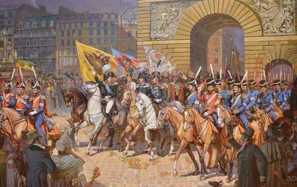 1814 франция. Отечественная война 1812 года Александр 1 в Париже. Русская армия в Париже 1814. Взятие Парижа 1814 картина. Александр в Париже 1814.