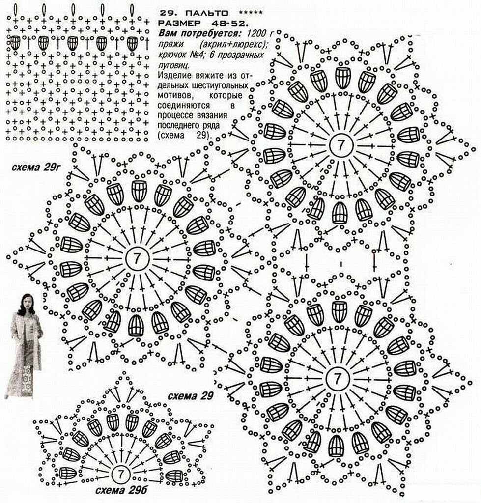 Кофточки из круглых мотивов крючком схемы и описание
