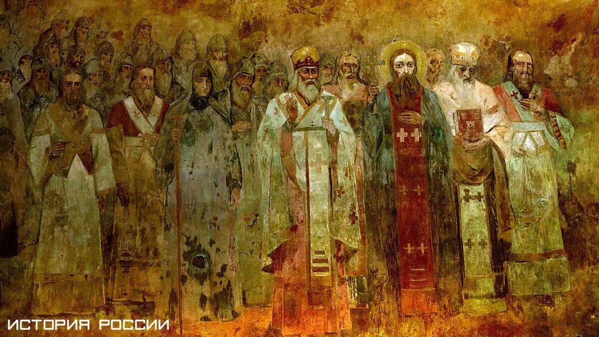 1 русские православные святые. Крещение Руси фреска Васнецова.