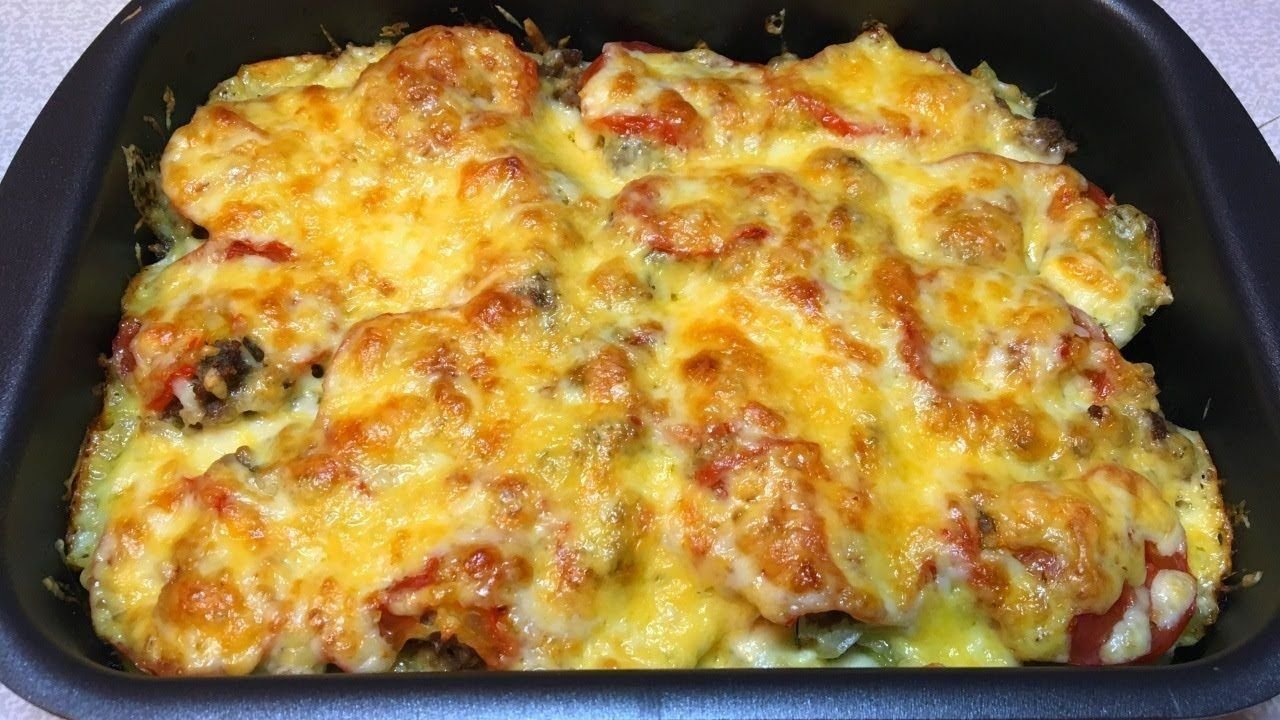 Картошка с курицей с помидорами и сыром в духовке рецепт с фото пошагово