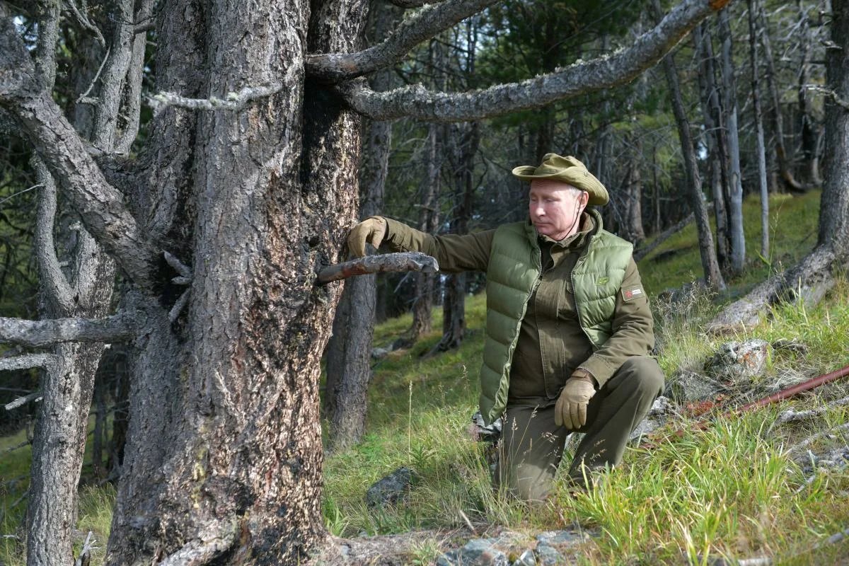 Владимир Путин в сибирской тайге