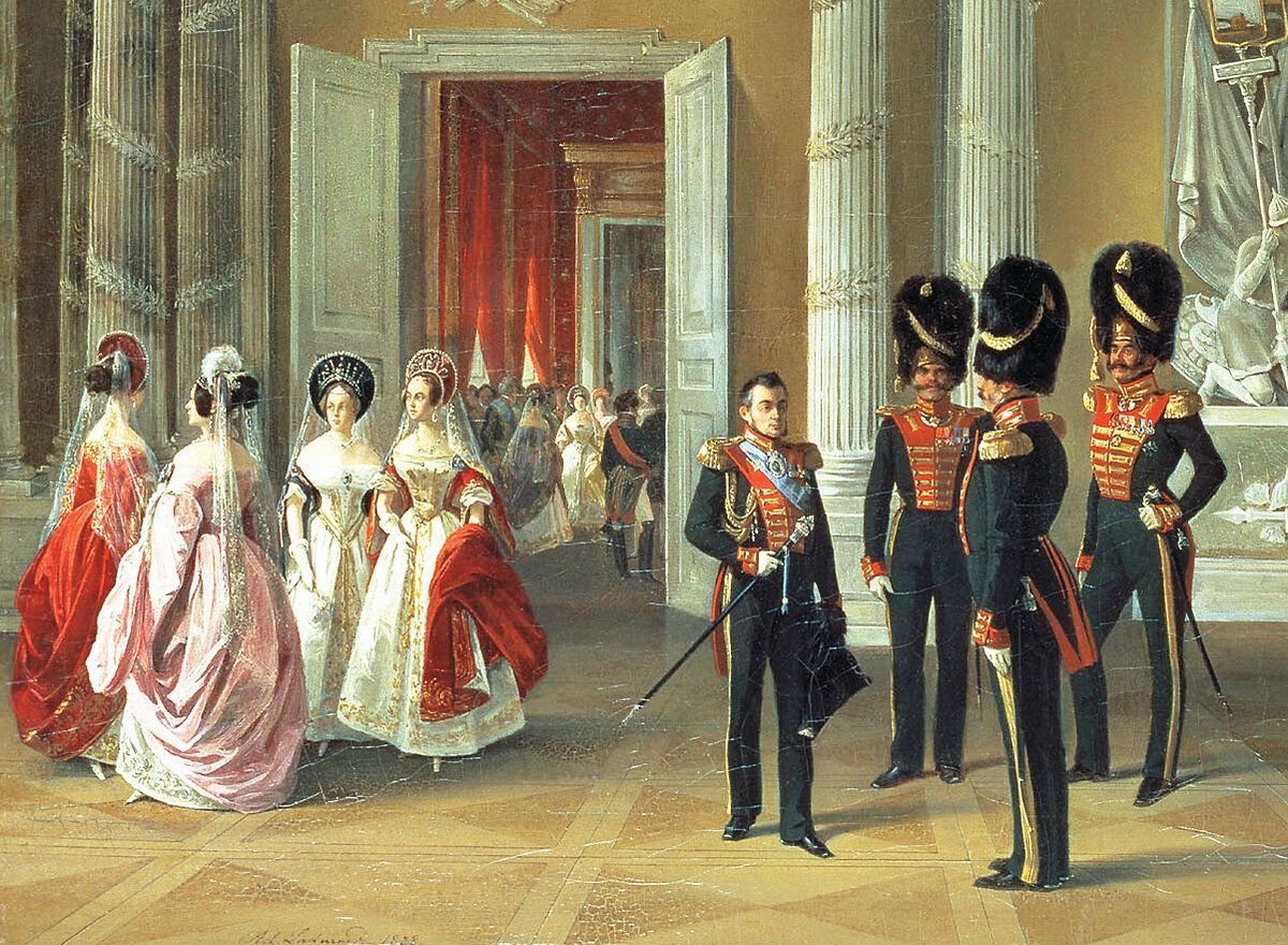 Поздравление 19 век. А. И. Ладюрнер. Гербовый зал зимнего дворца. 1838 Год.