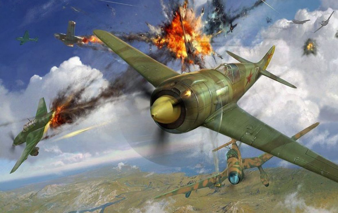 Воздушный бой истребителей. Воздушные бои второй мировой войны. Ла 5 ворлд оф варплейнс. Ил-2 Штурмовик арт. Воздушный бой советские самолеты ВОВ 1941-1945.