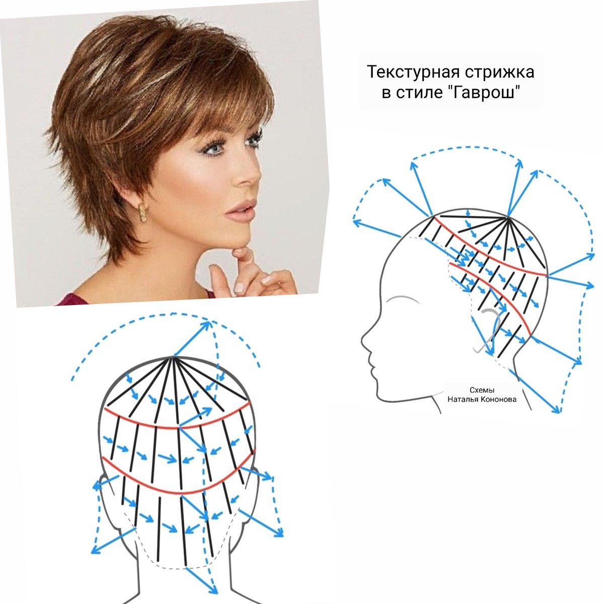 Гаврош технология и схема стрижки