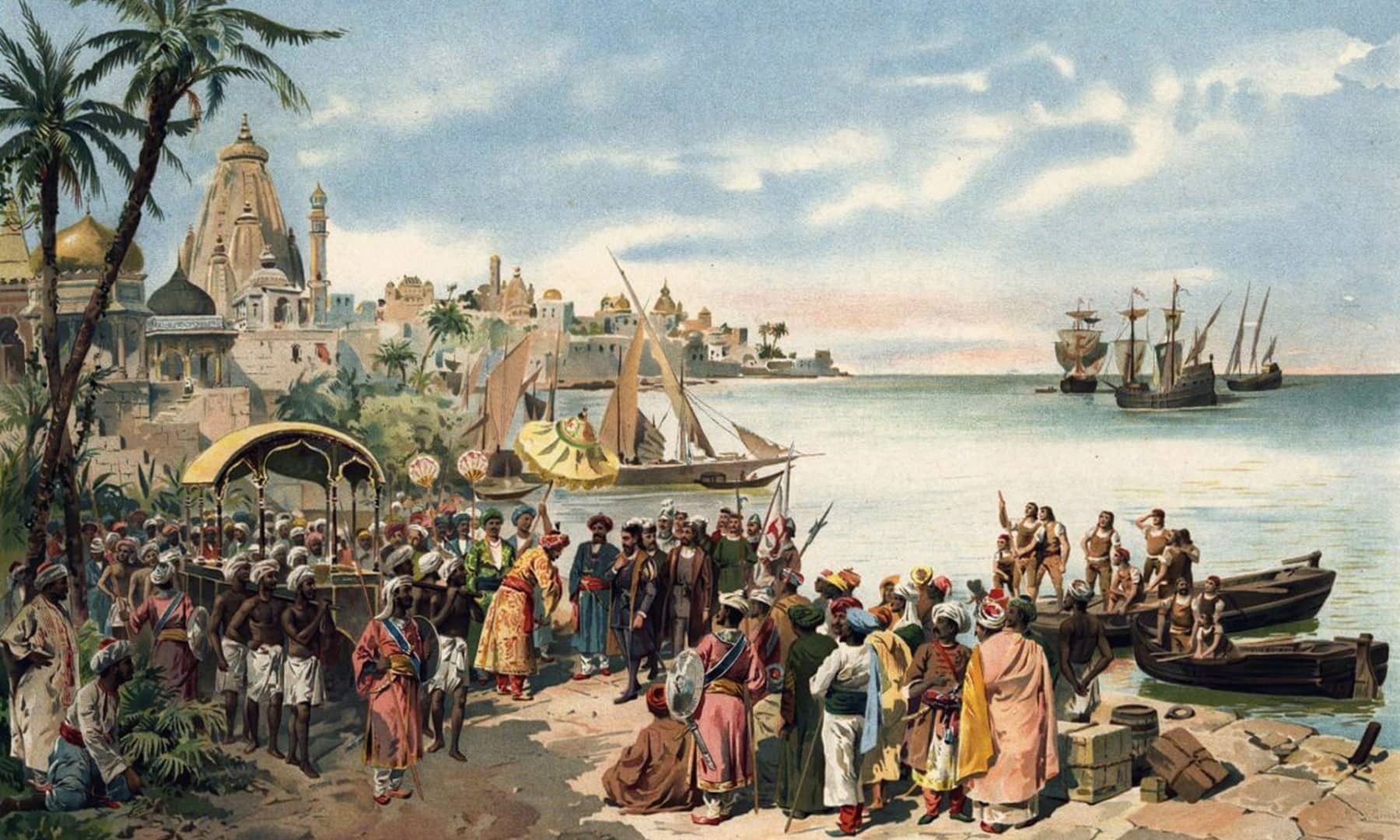 В каком году началась экспедиция в индию. Каликут ВАСКО да Гама. ВАСКО да Гама в Индии. ВАСКО да Гама 1498. Открытие Индии ВАСКО да Гама.