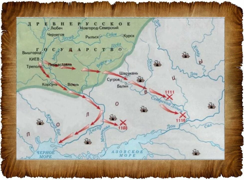Походы владимира 1 карта