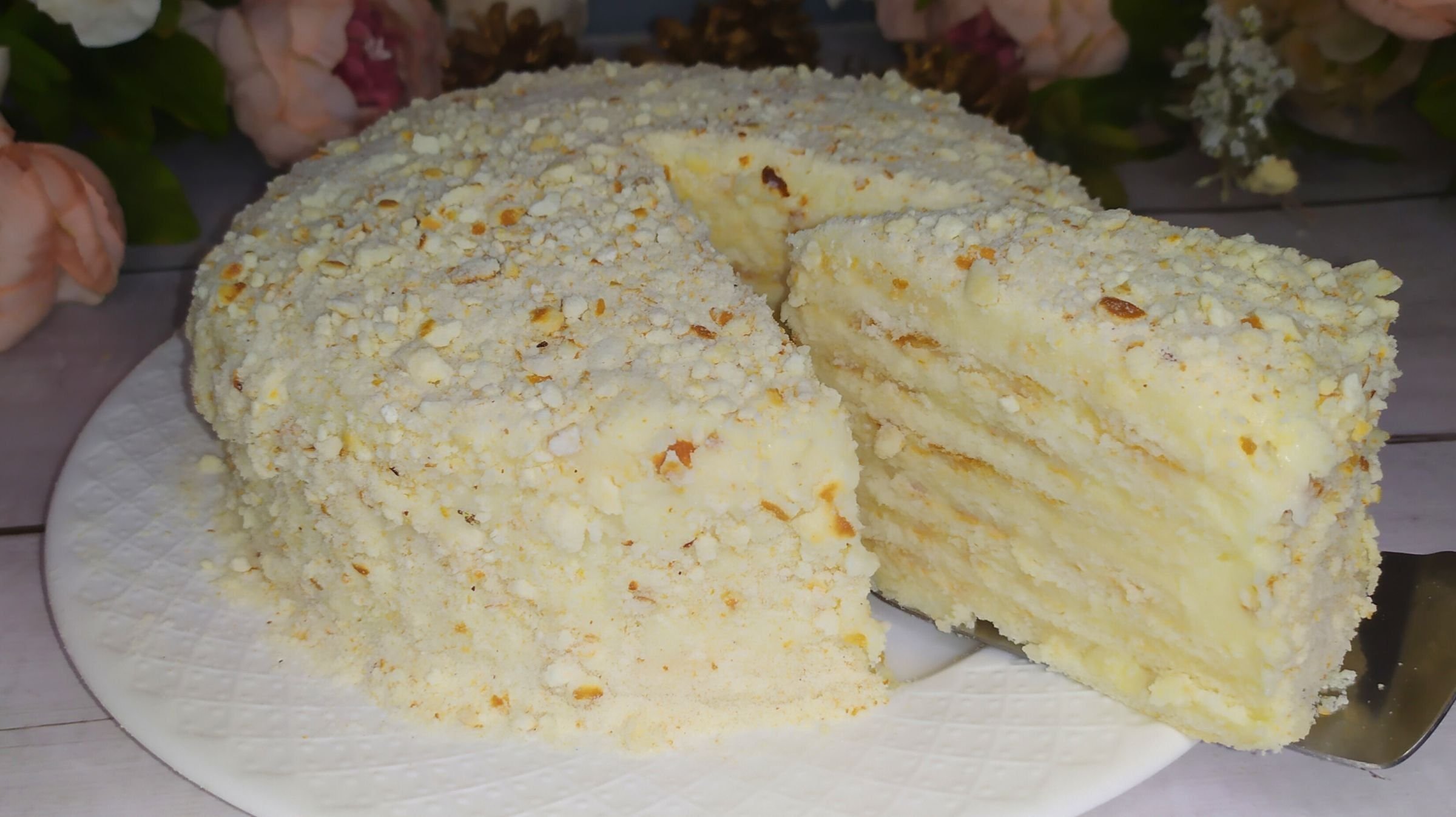 Торт на сковороде со сгущенкой с заварным кремом пошаговый рецепт с фото в домашних