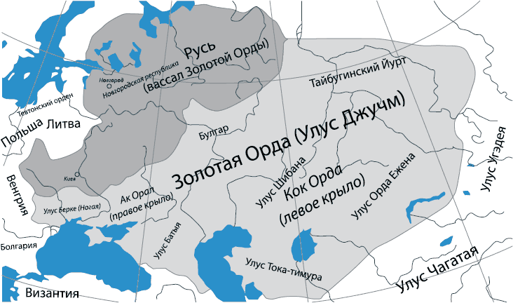 Границы золотой орды карта