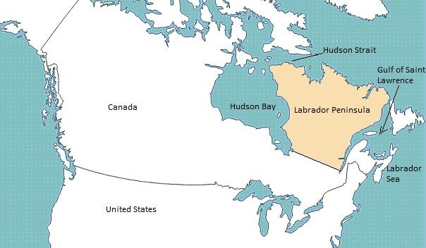 Пролив между северной америкой. Полуостров лабрадор на карте. Где находится полуостров лабрадор на карте. Полуостров лабрадор. Северная Америка полуостров лабрадор.