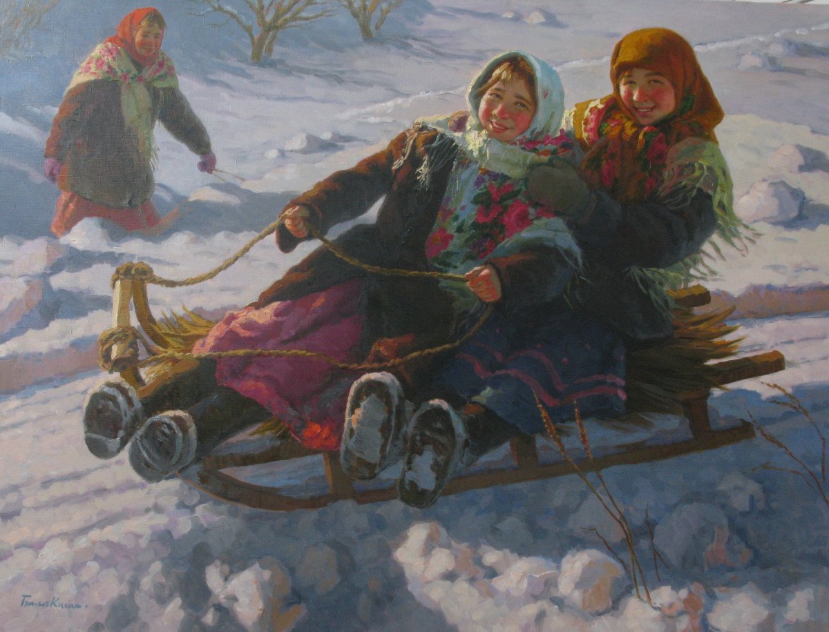 Картина барыня в санках