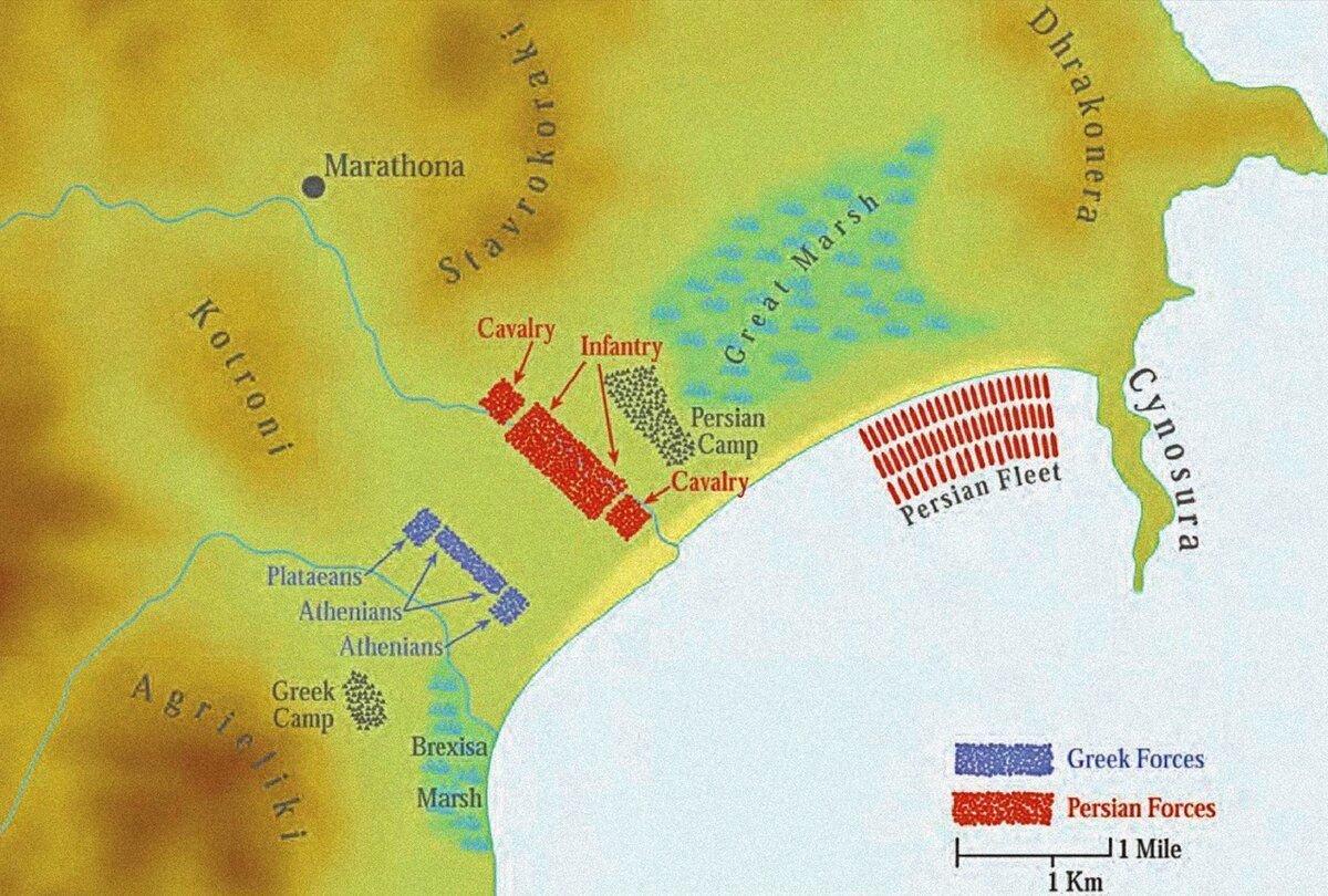 Марафонская битва карта