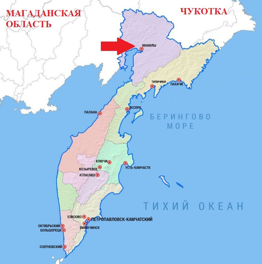 Камчатка карта городов и поселков